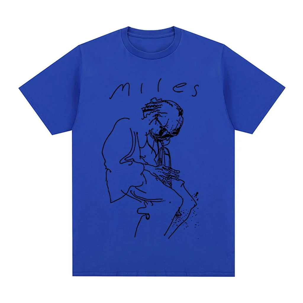 Miles Davis Vintage T-shirt Retro Music Jazz Concert Singer Art Cotton Men T shirt New Tee Tshirt Womens Tops