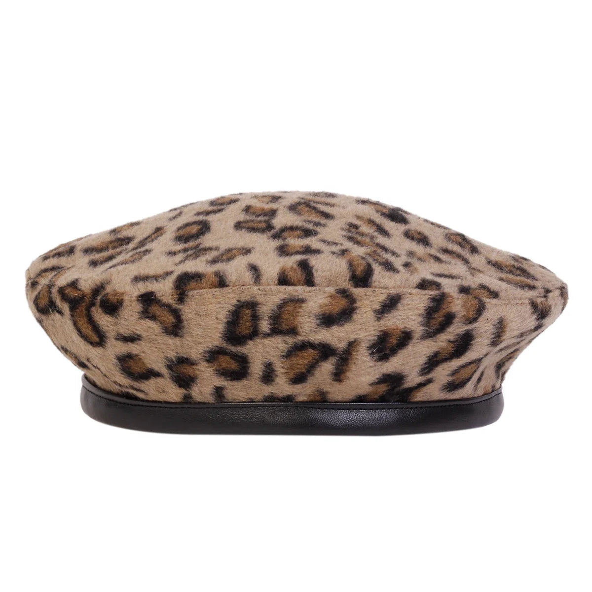 Unisex Fur Leopard Print Beret Men and Women Painters Hats Autumn Winter Warm Berets Flat Caps
