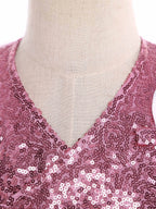 Kids Boys Glittery Sequin Waistcoat Fashion Childs Button-down Vest