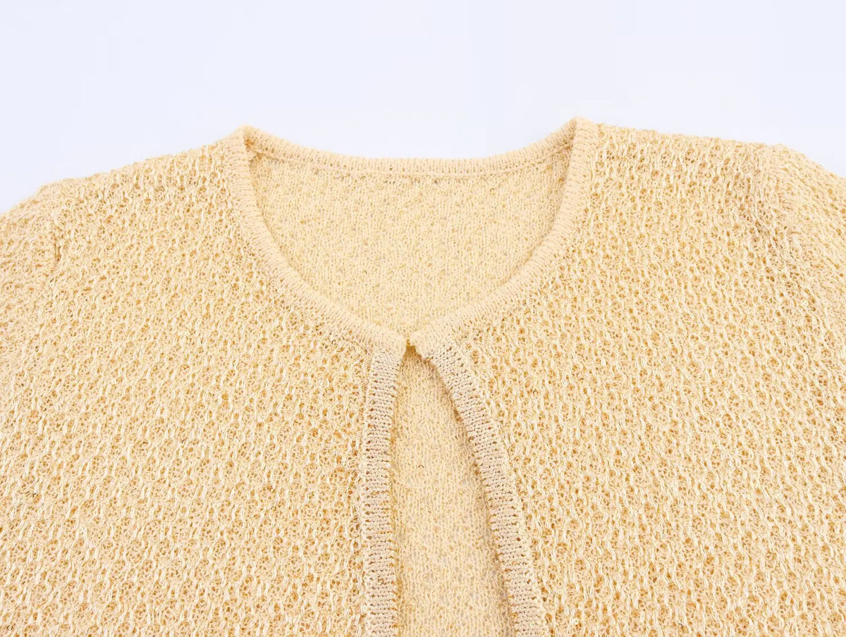 Women's Clothing 2025 New Style European And American Fashion Simple Pearl Decoration Knitted Top Knitted Vest