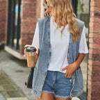 2025 Newest Fashion Denim Vest For Women Sleeveless Casual Loose Long Jeans Jacket Coat Street Hipster Female Clothing S-XXL