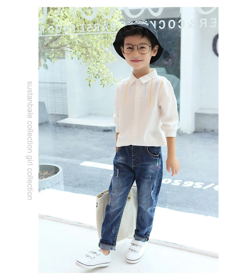 IENENS Kids Boys Clothes Jeans Pants Children Wears Denim Clothing Infant Baby Trousers Bottoms 4 5 6 7 8 9 10 11 Years