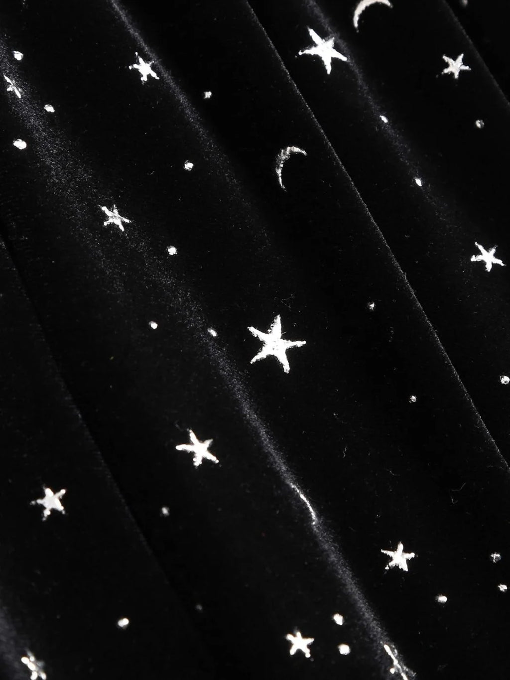 Women's Velvet V-neck Star & Moon  Bell Sleeve Dress