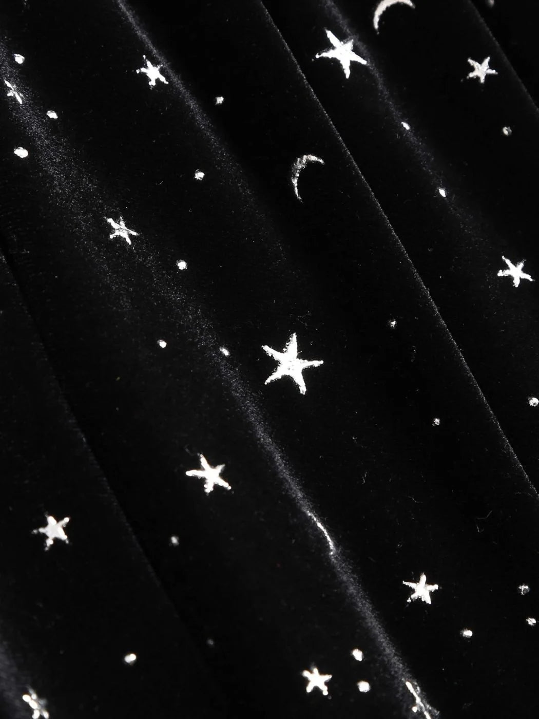 Women's Velvet V-neck Star & Moon  Bell Sleeve Dress