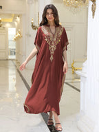 Boho Dress Women's Fashion Cotton Embroidered Beach Sun Protection