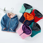 Manteau polaire enfant à capuche – Double épaisseur et fermeture éclair