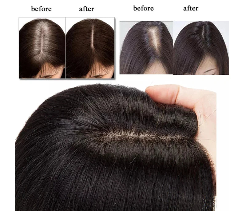 Best Quality European Remy Hair Topper 15x16cm Meddium Brown Straight Silk Base Human Hair Women Toupee 12-20inch