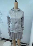 Sweat À Capuche Zipé Femme Slim – Poches Style Coréen Automne 2025