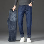 2026 Winter Fleece Thick Warm Men Jeans Slim Skinny Stretch Straight Classic Version of  Denim Plush Pants Male Brand Clothing