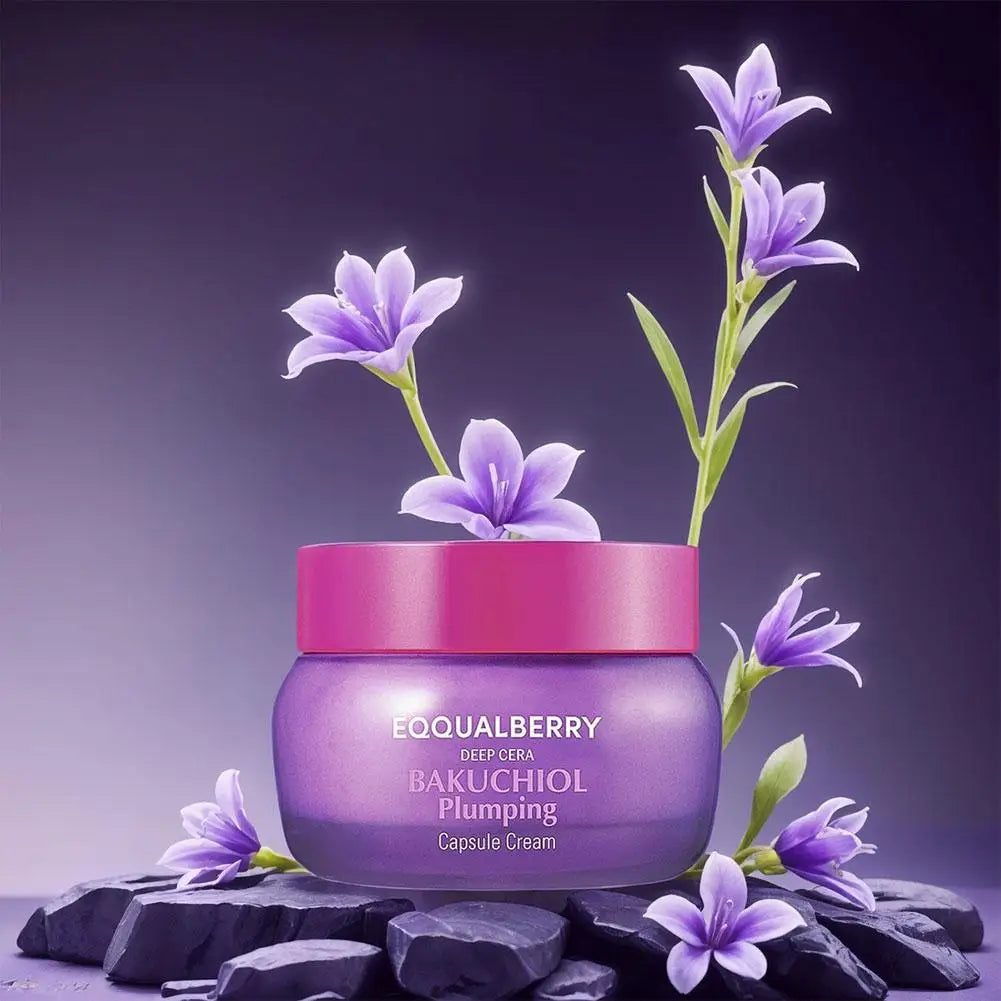 EQQUALBERRY Bakuchiol Plumping Serum with Ceramide & Peptides Facial Serum 30ml Firming and Plumping Capsule Face Cream Korean S