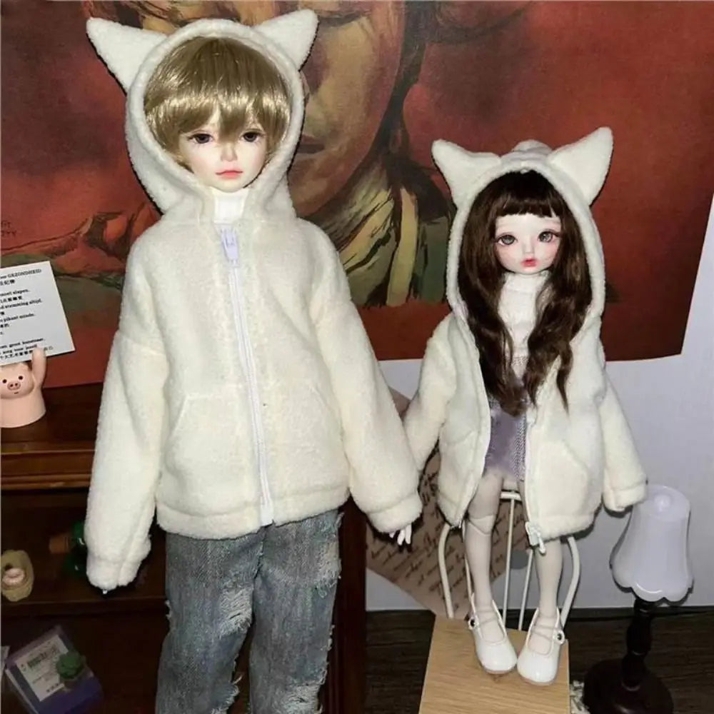 Fashion Doll Plush Hoodies Casual Wears DIY Accessories Cartoon Tops Handmake for 1/3 1/4 1/6 BJD Doll For 30/45/60cm Doll