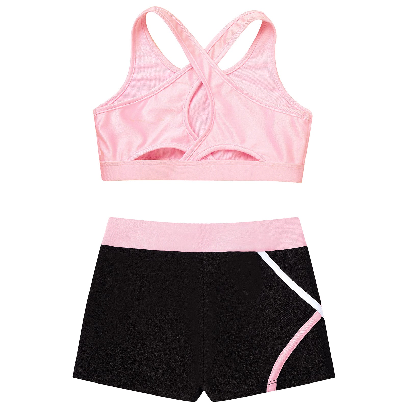 Children's Clothing Girls Ballet Dance Suits Crop Top + Shorts Sports Sets for Running Gym Workout Outfit 8 10 14 16 Kids Sets