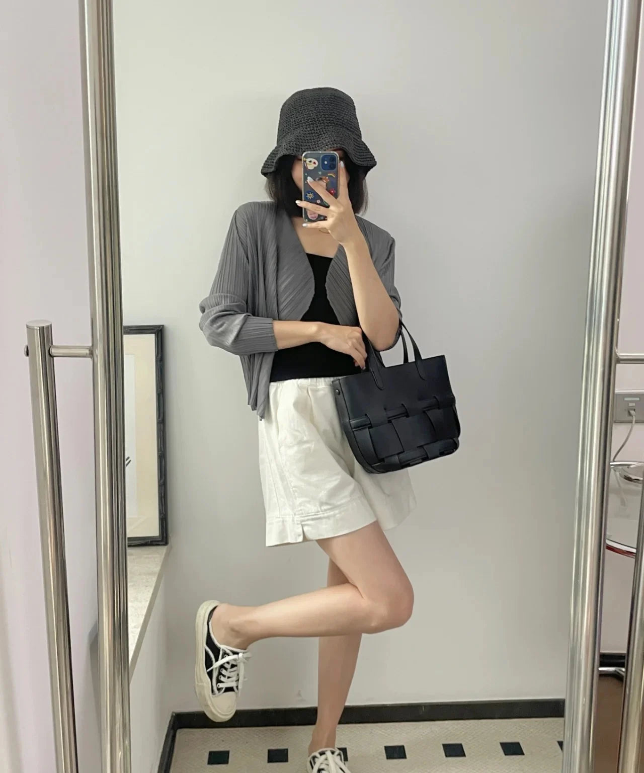 Cardigan plissé femme Miyake — Veste casual manches longues été 2025