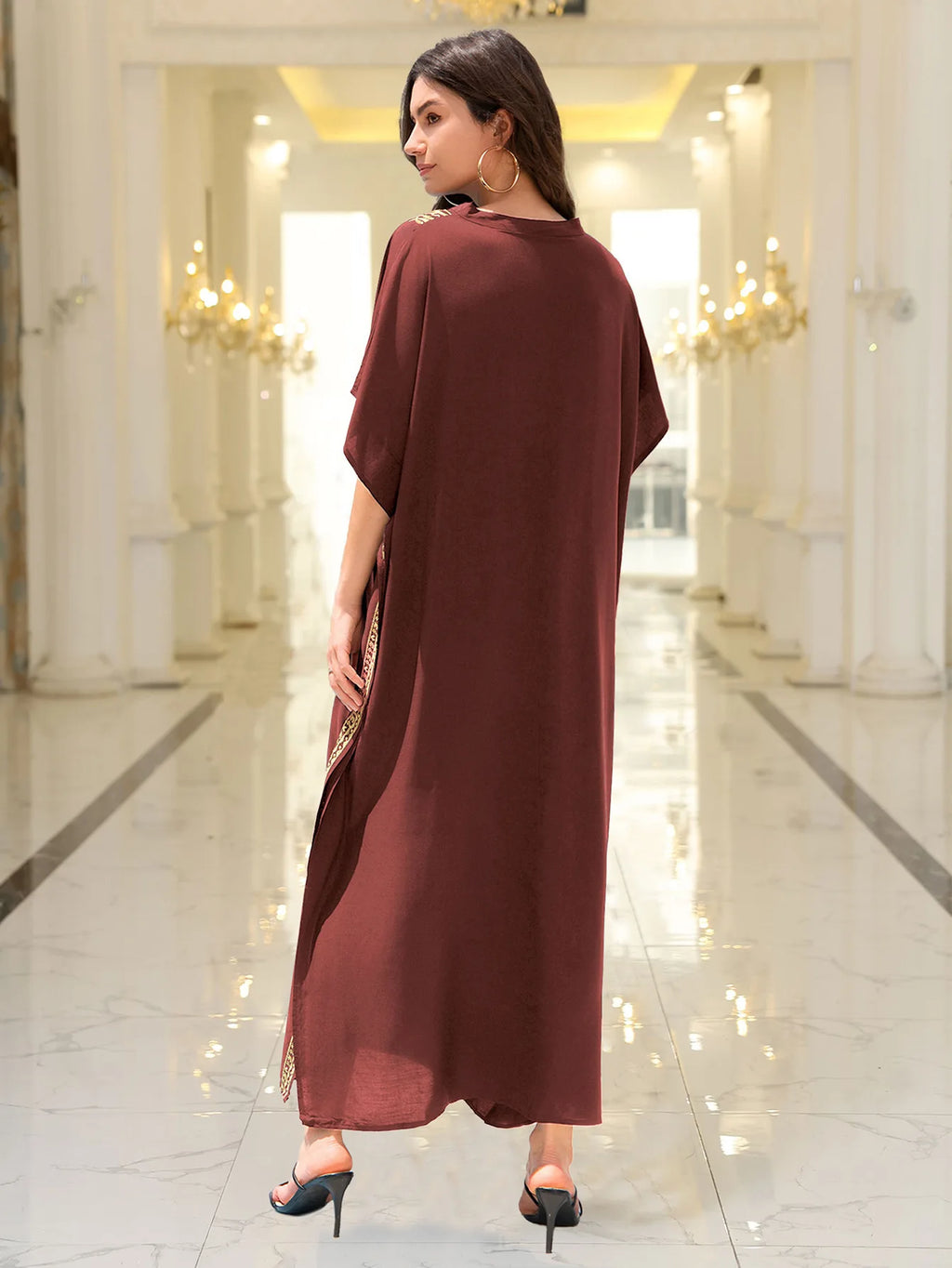 Boho Dress Women's Fashion Cotton Embroidered Beach Sun Protection Dresses For Women Loose Robe Bikini Swimsuit Outer Blouse