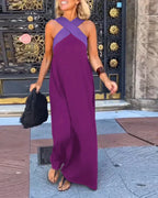 Summer Fashion Dresses For Women Sleeveless Solid Color Square-neck
