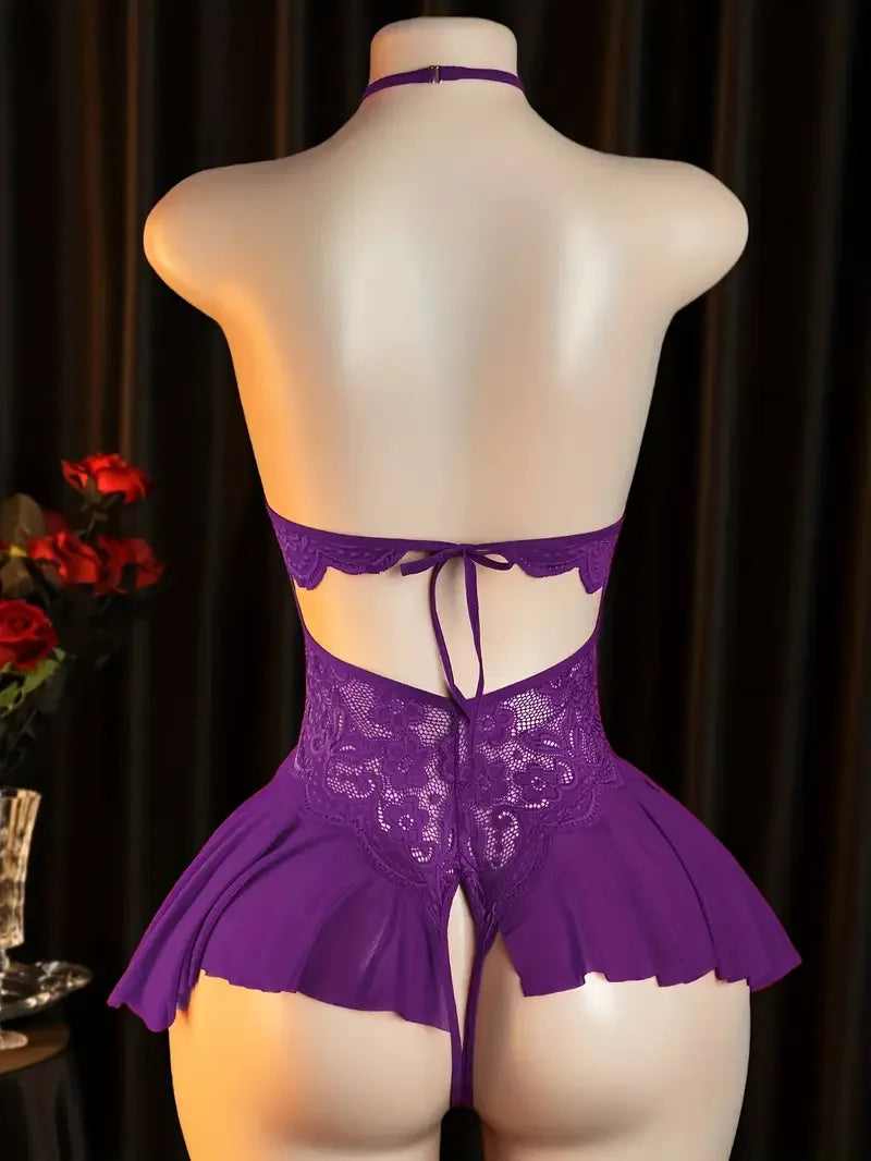 Desire Night Erotic Costumes Sexual Temptation With Open Crotch Women Lingerie Hot Dress Babydoll Sex Bodysuit 18 xxx Underwear