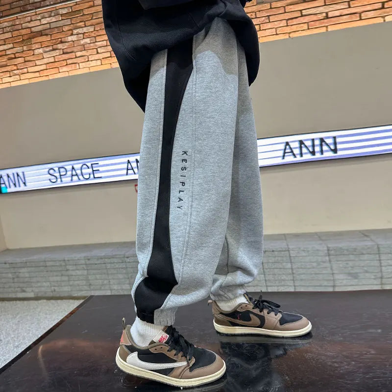 Velvet Pants Kids Children Sports Pants Winter Boys Long Cotton School Thick Casual Warm Grey Trousers 5 7 9 11 13 14 Years Old