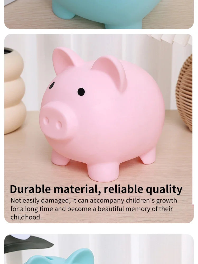 Adorable Piggy Bank Savings Jar Silicone Unbreakable Children's Money Box Boys & Girls Money-Saving Home Decor