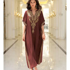 Boho Dress Women's Fashion Cotton Embroidered Beach Sun Protection