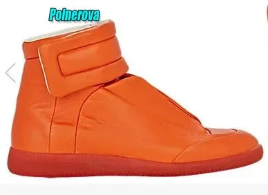 Sneakers Montants Cuir Brillant Homme – Semelle Épaisse Lacets Automne Hiver