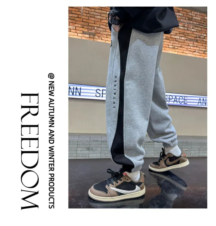 Velvet Pants Kids Children Sports Pants Winter Boys Long Cotton School Thick Casual Warm Grey Trousers 5 7 9 11 13 14 Years Old