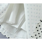 YENKYE French Style Retro Polka Dot Deep V Halter Dress Women Sexy