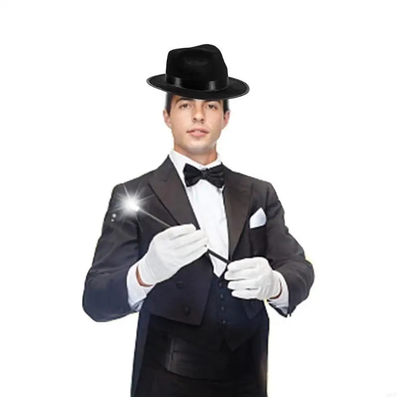 Nonwoven Fedora Hat for Female Male Stage Performances Gentleman Hat Theme Party Hat Masquerades Dress Up Hat