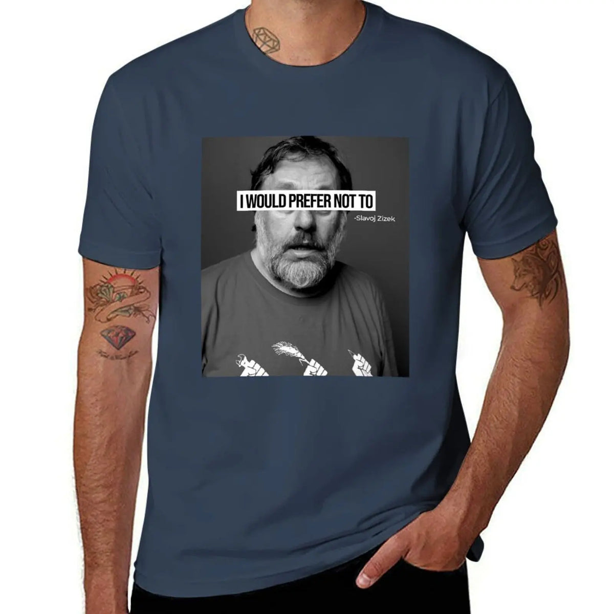 T-shirt Slavoj Žižek « I Would Prefer Not To » – Streetwear graphique