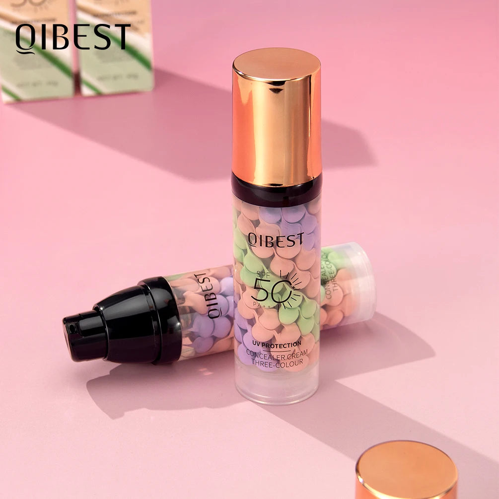 QIBEST Protective Pre-makeup Cream Even Skin Tone Brightening Base Mild Non-irritating Isolation Concealer