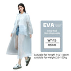 Unisex Adult EVA Waterproof Long Raincoat Hooded Drawstring Design Portable Outdoor Travel Fishing Camping Windproof Rain Wear