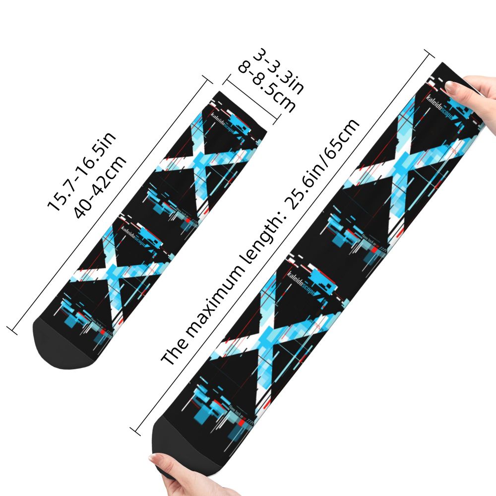 Techwear Men's Crew Socks Unisex Fun Japanese Future Tech Street Wear Style Spring Summer Autumn Winter Dress Socks