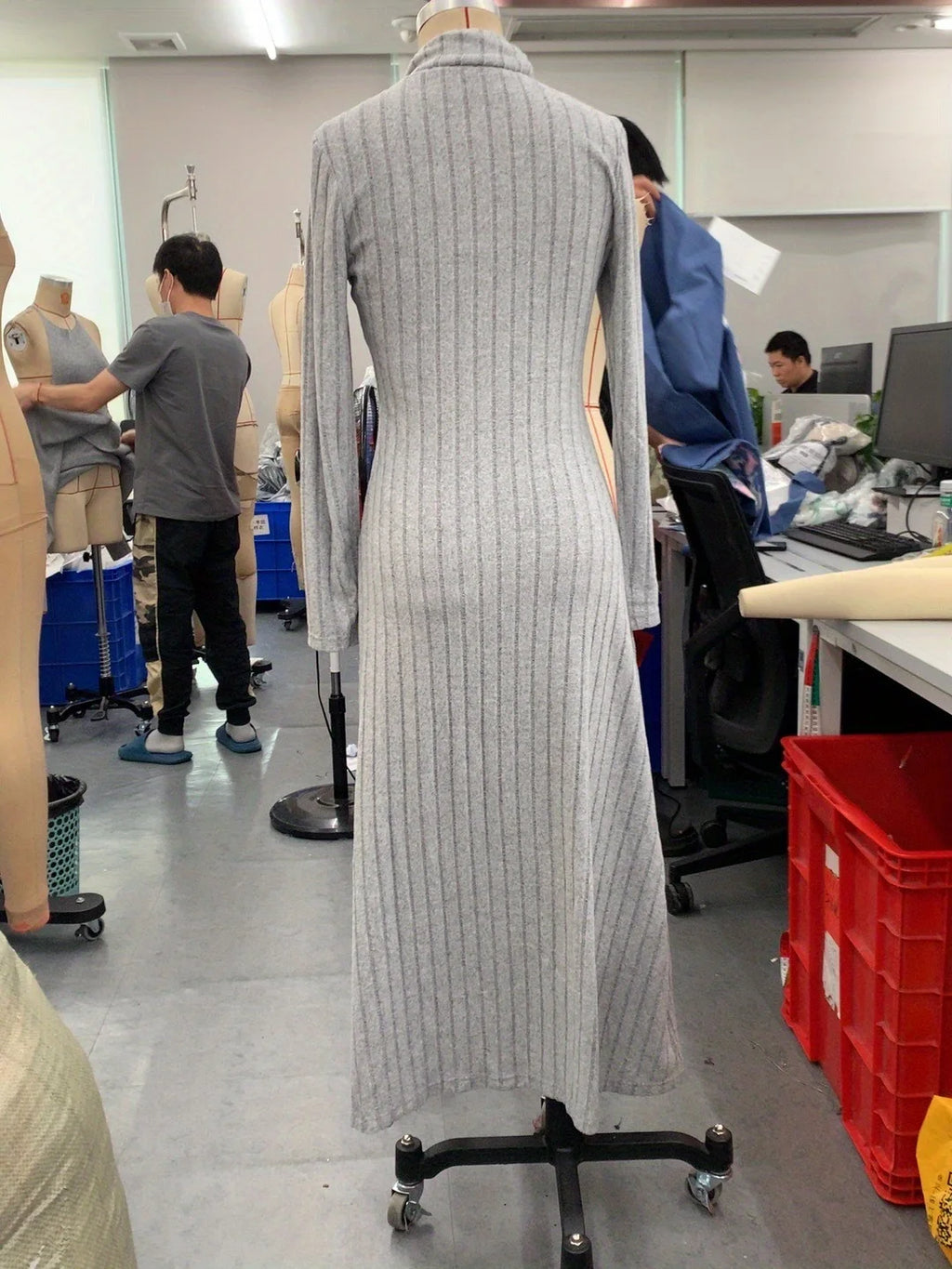 Women's Clothing 2025 Autumn/Winter Elegant Slim-Fit Turtleneck Solid Color Sweater Dress