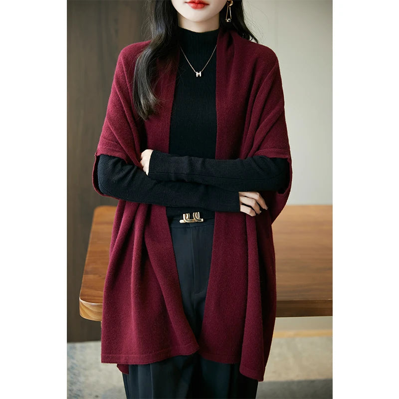 Cardigan Laine Mérinos 100% Femme – Cachemire Doux Col V Automne Hiver