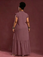 Plus Size Women's Elegant Skirt Dress Casual Work European American Style with Pleated Texture And Large Swing Hemline