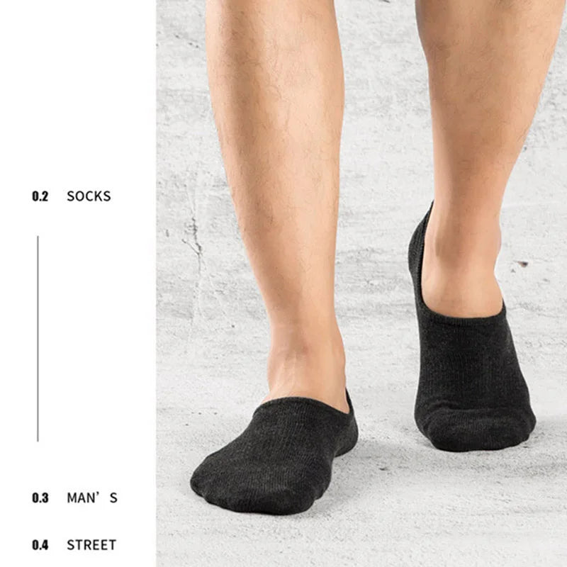 3 Pairs/Lot Plus Size EU47,48 Mens Low Cut Cotton Invisible Socks Silicone Non-slip Summer Autumn Comfort Black White Boat Socks