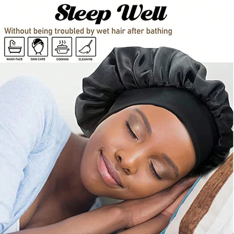 Soft Shower Caps Soft Silk Night Caps Hair Care Bonnet Nightcap for Women Beauty Salon Hair Care Hats Bathroom Products