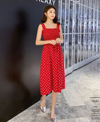 robe femme Summer Polka Dot Womens Dresses Elegant Square Neck