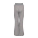 Pantalon évasé femme gris – Taille à cordon