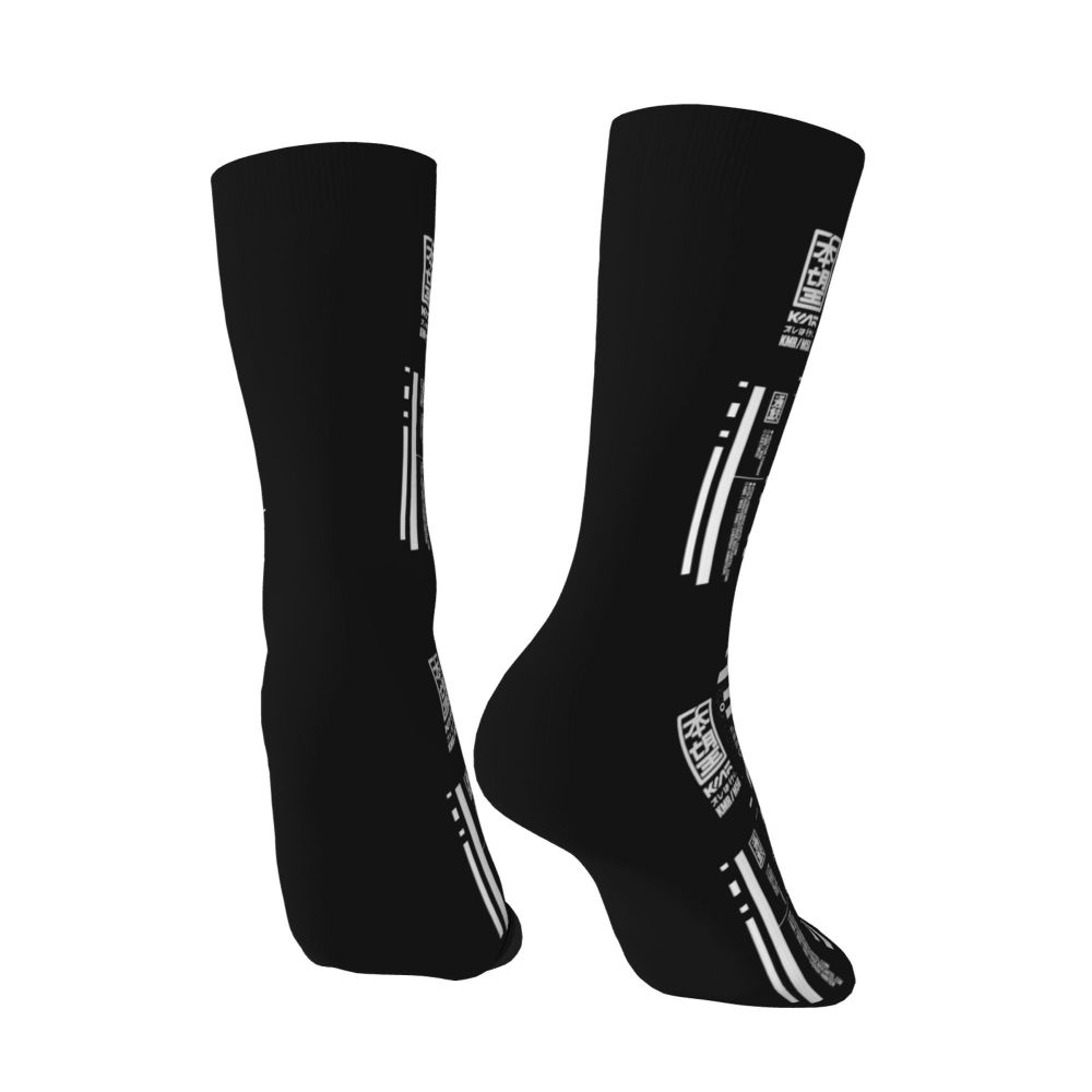 Techwear Men's Crew Socks Unisex Fun Japanese Future Tech Street Wear Style Spring Summer Autumn Winter Dress Socks