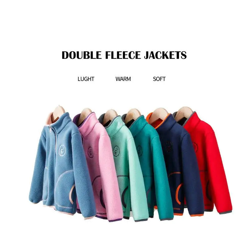 Manteau Polaire Enfant À Capuche – Double Polaire Chaud Zipé 2-14 Ans