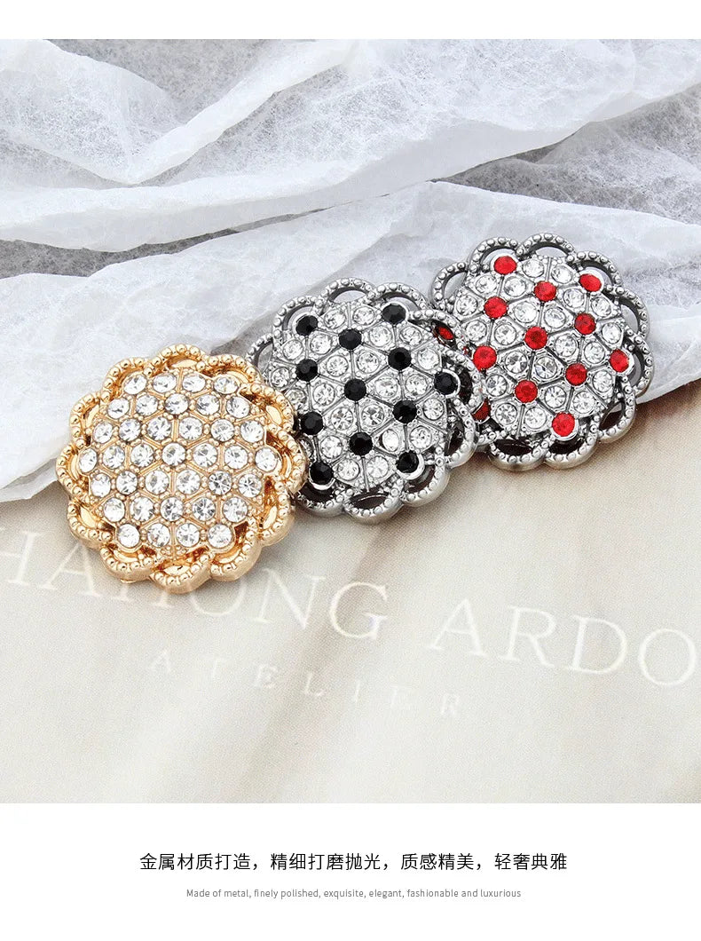 Boutons Strass Cristal DIY – Lot 6 Pcs Couture Robe Manteau Décoration