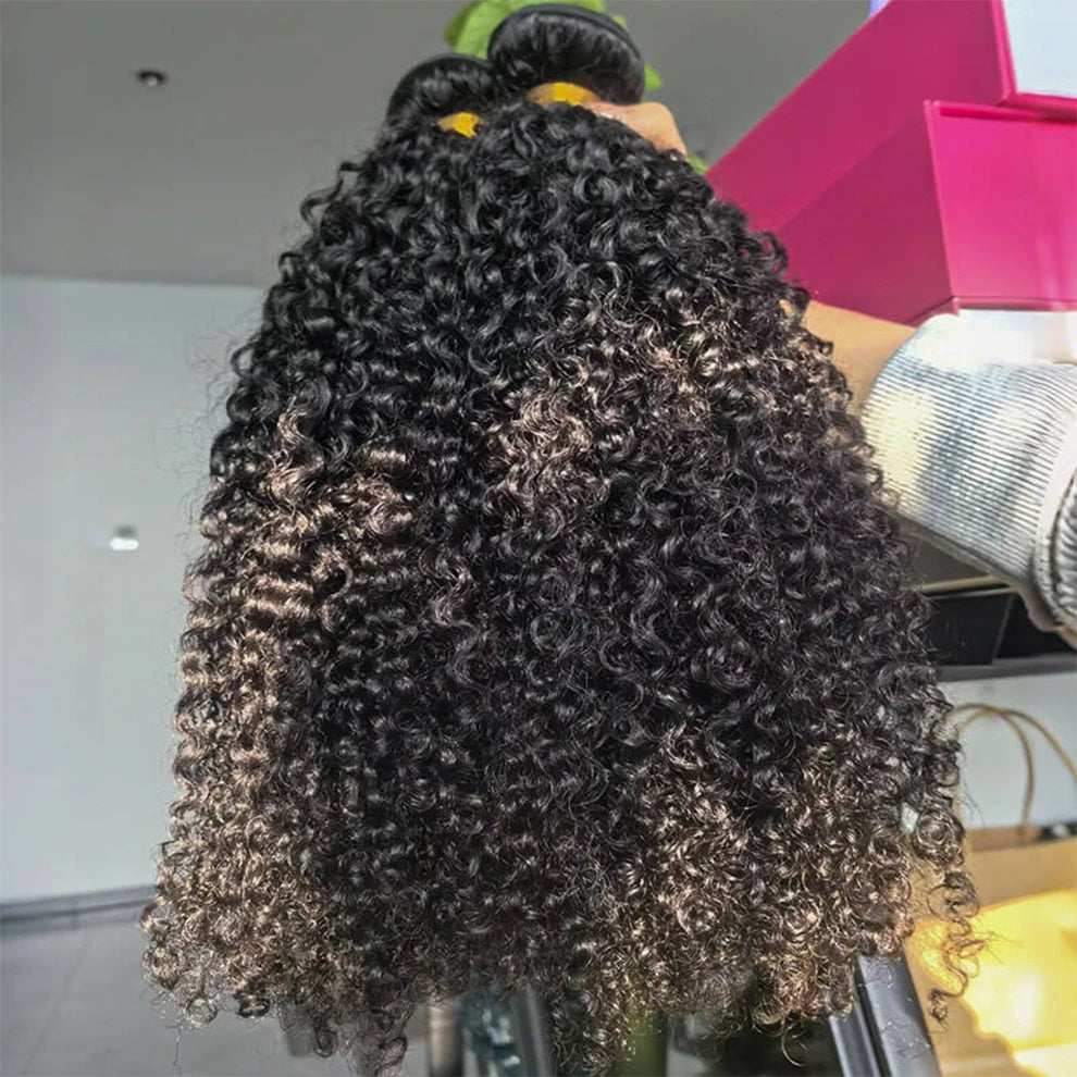 16A Indian Kinky Curly Hair Bundles 1/2/3 Bundles Deal Raw Unprocessed Human Hair Weave Tissage Cheveux Humain Hair Extensions