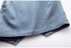 Gilet en jean femme – Col V et fermeture boutonnée