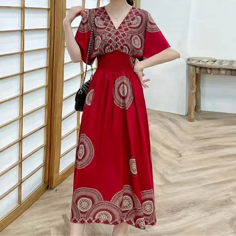 Robe Longue Bohème Imprimée