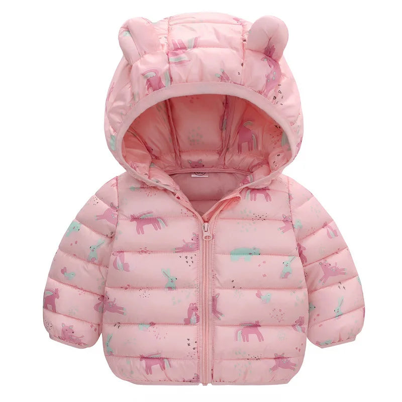 Doudoune Enfant Dinosaure À Capuche – Chaude Hiver 1-6 Ans Unisexe