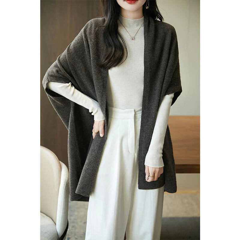 Cardigan Laine Mérinos 100% Femme – Cachemire Doux Col V Automne Hiver
