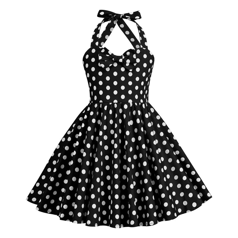 Vintage Dot Dress for Kids Girl Cosplay Party Princess Summer Prom Dress School Performance Clothing Full Pringting Children Dre