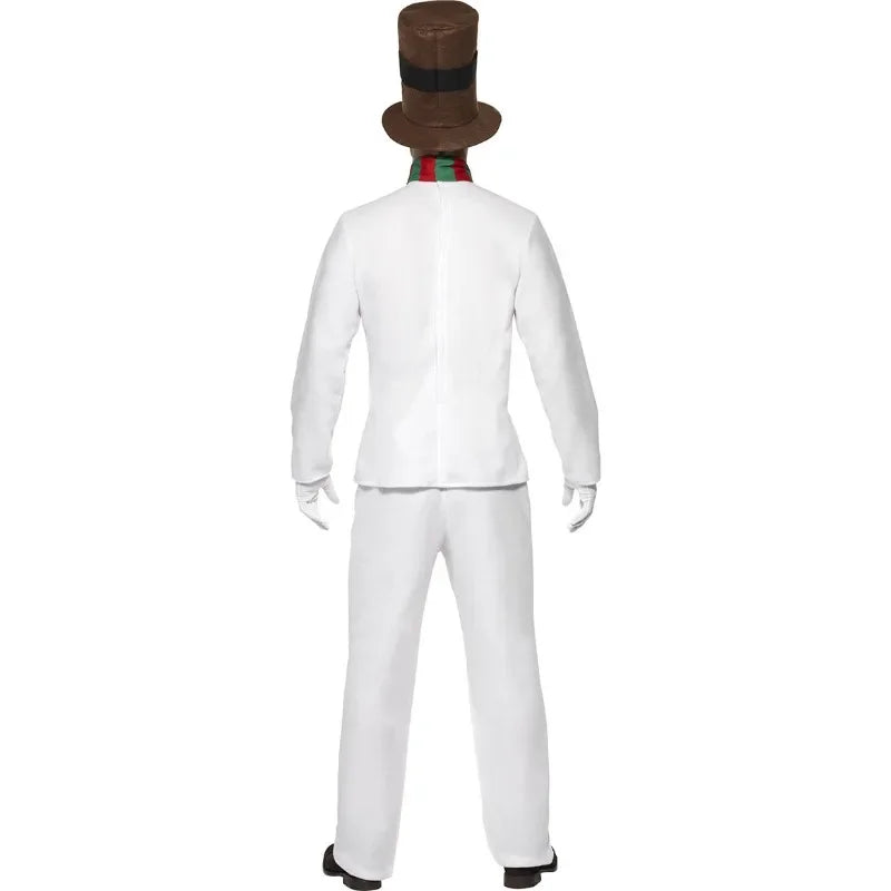 New Christmas Cosplay Costume Anime White Snowman Suit for Adult Women Men Carnival Theme Party Role Playing Outfits