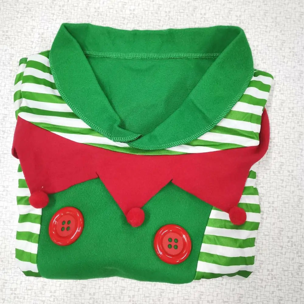 Zawaland Christmas Elf Costumes Dress Belt Hat Cosplay Family couple Carnival Party New Year Fancy Dress Up Set For Men Women