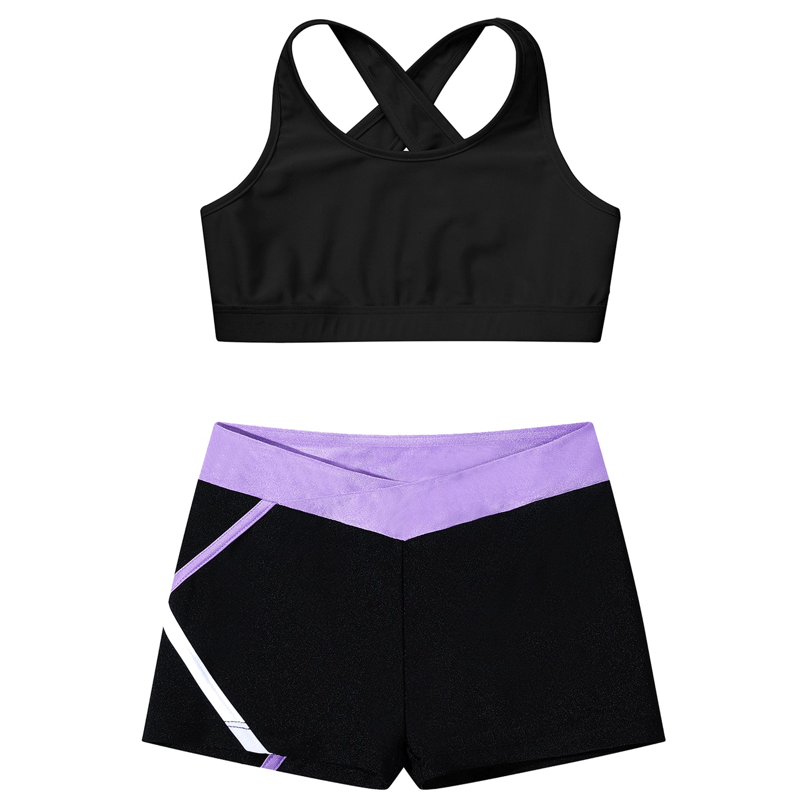 Children's Clothing Girls Ballet Dance Suits Crop Top + Shorts Sports Sets for Running Gym Workout Outfit 8 10 14 16 Kids Sets